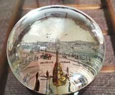 Antique Victorian Souvenir Domed Glass Picture Paperweight