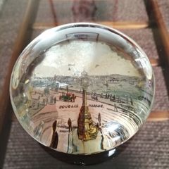 Antique Victorian Souvenir Domed Glass Picture Paperweight
