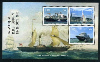 2013 Ireland Stampa Public Souvenir overprinting Port of Cork Commemorative Stamp Miniature Sheet Mint Never Hinged (MNH)