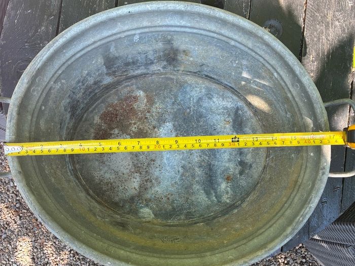 Vintage Galvanised Oval Wash Tub or Planter