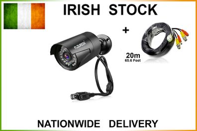 CCTV 3000tvl Camera + 20m 65.6ft Cable - Brand New