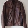 Mens Tan leather Echtes Leder biker style jacket size M heavy FREEPOST Image 2