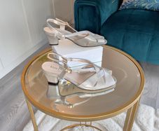 Brand-new Van Dal Libby Silver Leather Low Block Heel Slingback Peep-toe Sandal Size: UK 4 / EU 37