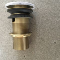 Brushed brass pop up plug & waste