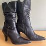 Marco Tozzi  Black leather boots-Softest Leather High Heels Size Uk 6 Eu 39.  Elegant.  In SUPER Condition. Image 8