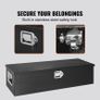 83L Heavy Duty Aluminium Truck Tool Box, Diamond Plate Storage Chest with Lock and Side Handles, Black, 990 x 330 x 254 mm Image 4