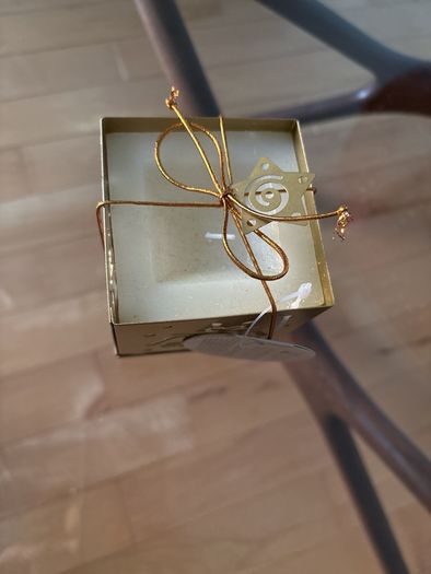Christmas Candle and Golden Candle Holder