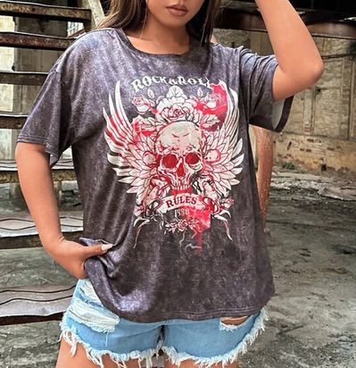 Black & Pink Rock Style Top size 20/22 + other Amazing Tops available
