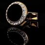 Gold Tone- Black Stone - Links For Men Image 2