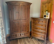 Bedroom Hardwood Wardrobe and Chest of Drawers