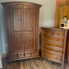 Bedroom Hardwood Wardrobe and Chest of Drawers