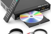 HDMI DVD Player for TV, Compact CD/DVD Player for Smart TV, USB Port, Plays All Region DVDs &amp; Multi Formats, HDMI/RCA Cables &amp; Remote Included