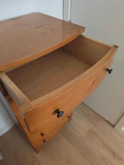 beautiful vintage solid wooden tall boy chest of drawers