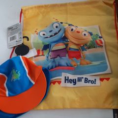 New sun cap and back pack tag attached