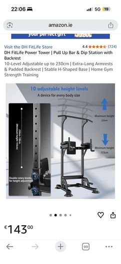 DH FitLife Power Tower | Pull-Up Bar & Dip Station (Like New!)