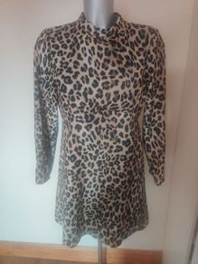 BNWT Zara leopard print long sleeve skater dress size UK10 EU38 Postage included