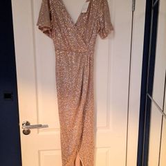 Quiz Sequin Midaxi Wrap Dress