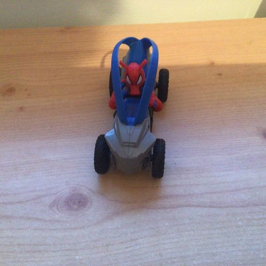 into the spider-verse spider-ham figure and stunt vehicle