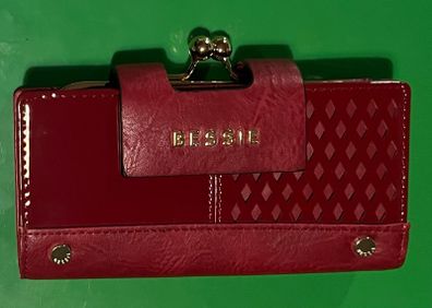 Bessie Ladies Wallet. Red in colour, new in box, purse section for coins and numerous slots for cards