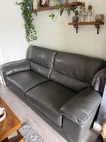Black leather couch