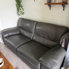 Black leather couch