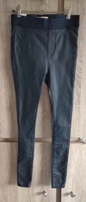 navy wax look joggers for slim girl size xs