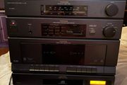 Vintage Hi-Fi Toshiba SL-3329 Stereo Sound System With Compact Disc Player, Double Cassette Deck, Turntable and FM Radio