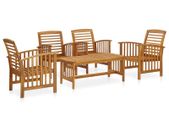 5 Piece Garden Lounge Set Solid Acacia Wood