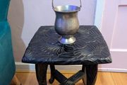 Brass Ice Bucket with Tongs