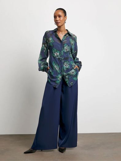 Brand new with tags attached UK30 Joanna Hope Blue Wide Leg Trousers
