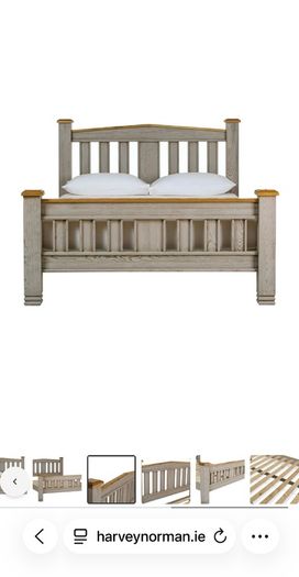 Lancaster Bed Frame | King | 5ft | Aged Grey/Oak