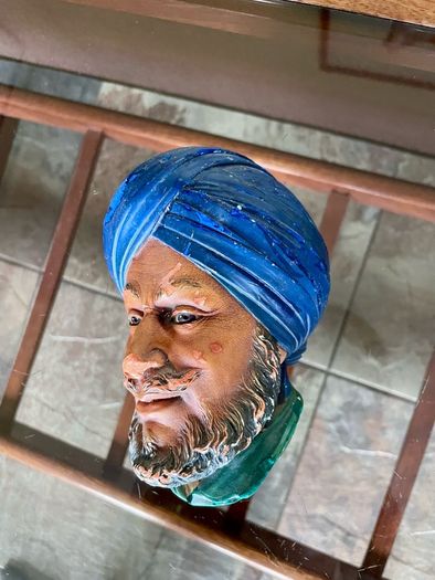 Bossons Head SIKH Chalkware Wall Hanging Vintage 1966 Made In England