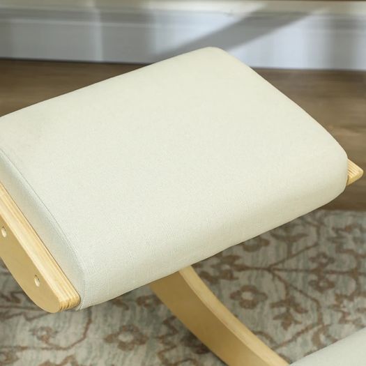 Ergonomic Rocking Knee Stool for Home Office, to Improve Posture, Cream