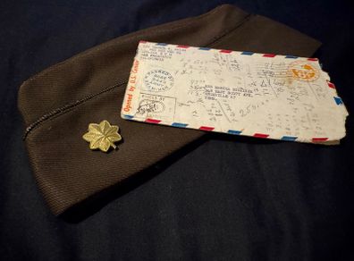 WW2 American Cap and letter from New Guinea 1944