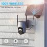 2Pack Smart Solar Security Camera Outdoor Wi-Fi, 2K Super HD PTZ CCTV Camera Wireless Surveillance Camera Home Security Color Night Vision PIR Human Detection Two-way Audio Image 2
