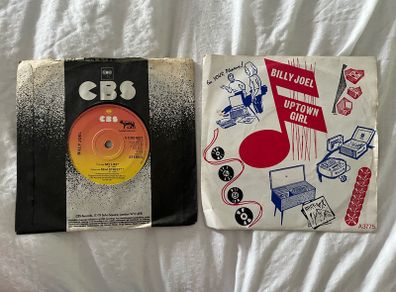 2x Billy Joel 7" Singles Uptown Girl and My Life