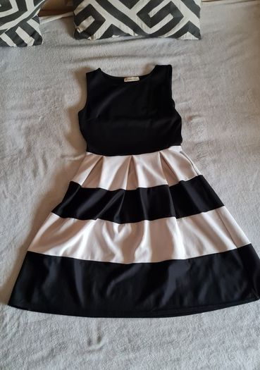 White and black dress