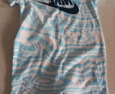Nike baby romper - blue and white marble print