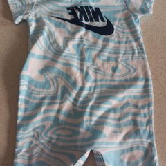 Nike baby romper - blue and white marble print