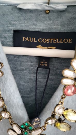PAUL COSTELLOE powder blue oversized bucket coat Sz L - Fit 16-18UK - Bnwt Rrp 195
