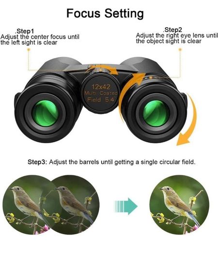 12x42 Binocular for Adults with BAK4 Prism, FMC Lens, Fogproof & Waterproof Great for Bird Watching Travel Stargazing Hunting Concerts Smartphone Adapter Included (FREE POSTAGE)