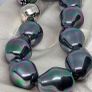 Peacock Color Shell Pearl Bracelet (Size - 8) in Rhodium Overlay Sterling Silver Image 3