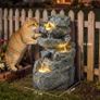 6 Tier Outdoor Water Fountain with LED Lights and Adjustable Flow Grey Image 2