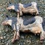 Pair Cast Iron Cow Figurines Rustic Big Size Farm Animal Image 7