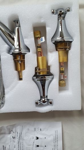 Brand new kelelife basin mixer tap with two handles polished chrome