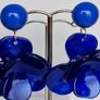 Cobalt Blue Lucite 3D Floral Earrings Image 6