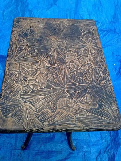 Liberty of London Japanese Arts and Crafts hand carved table