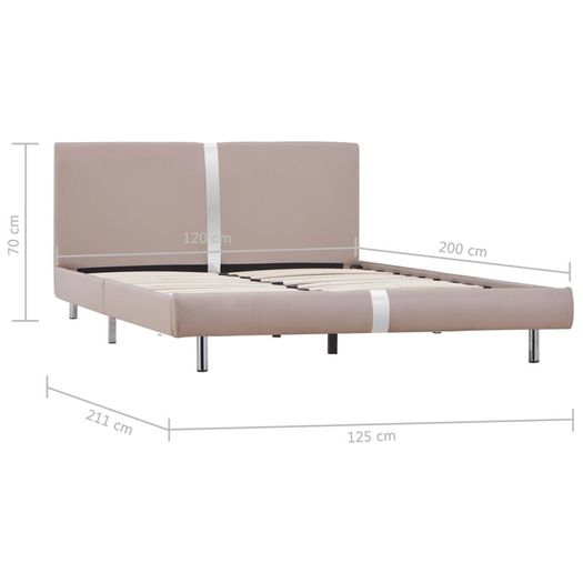 Bed Frame Cappuccino Faux Leather 120x190 cm