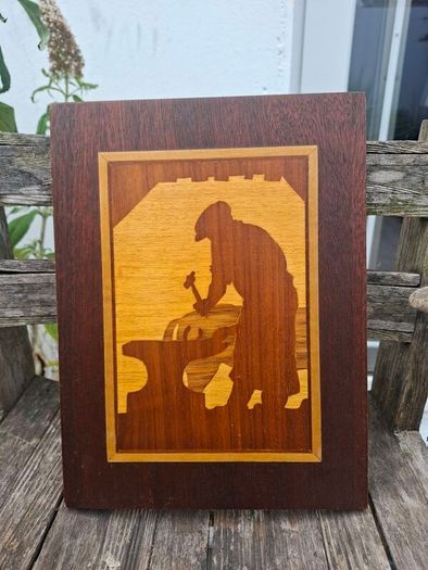 Vintage Wood (Maple, Mahogany, Oak) Marquetry Handmade in Ireland