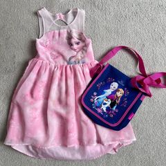 Price Drop! Like New Disney Frozen Dress and Bag Bundle 4-6yrs